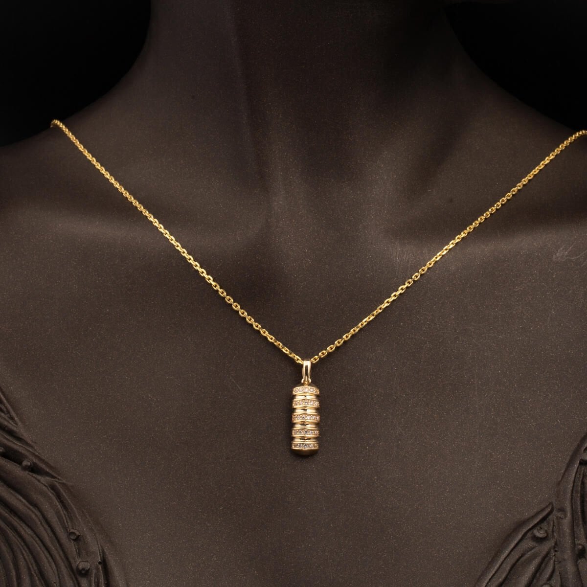 14K Yellow Gold Row Cubic Zirconia Jewelry Set