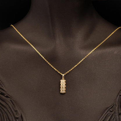 14K Yellow Gold Row Cubic Zirconia Jewelry Set