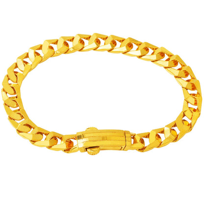 22K Yellow Gold Italian Curb Chain Bracelet (16.36 g)
