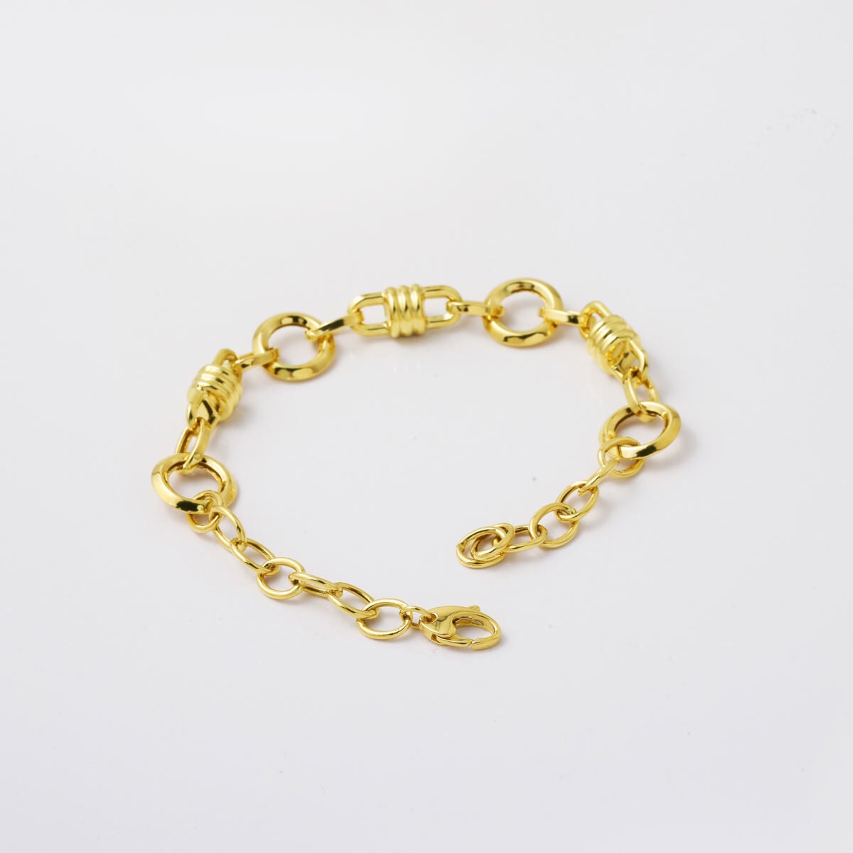14K Yellow Gold Hoop Chain Link ID Bracelet