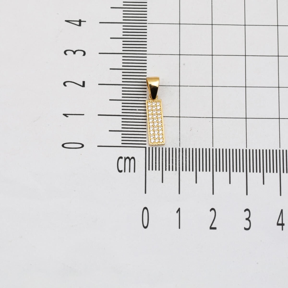 14K Yellow Gold Initial I Cubic Zirconia Pendant