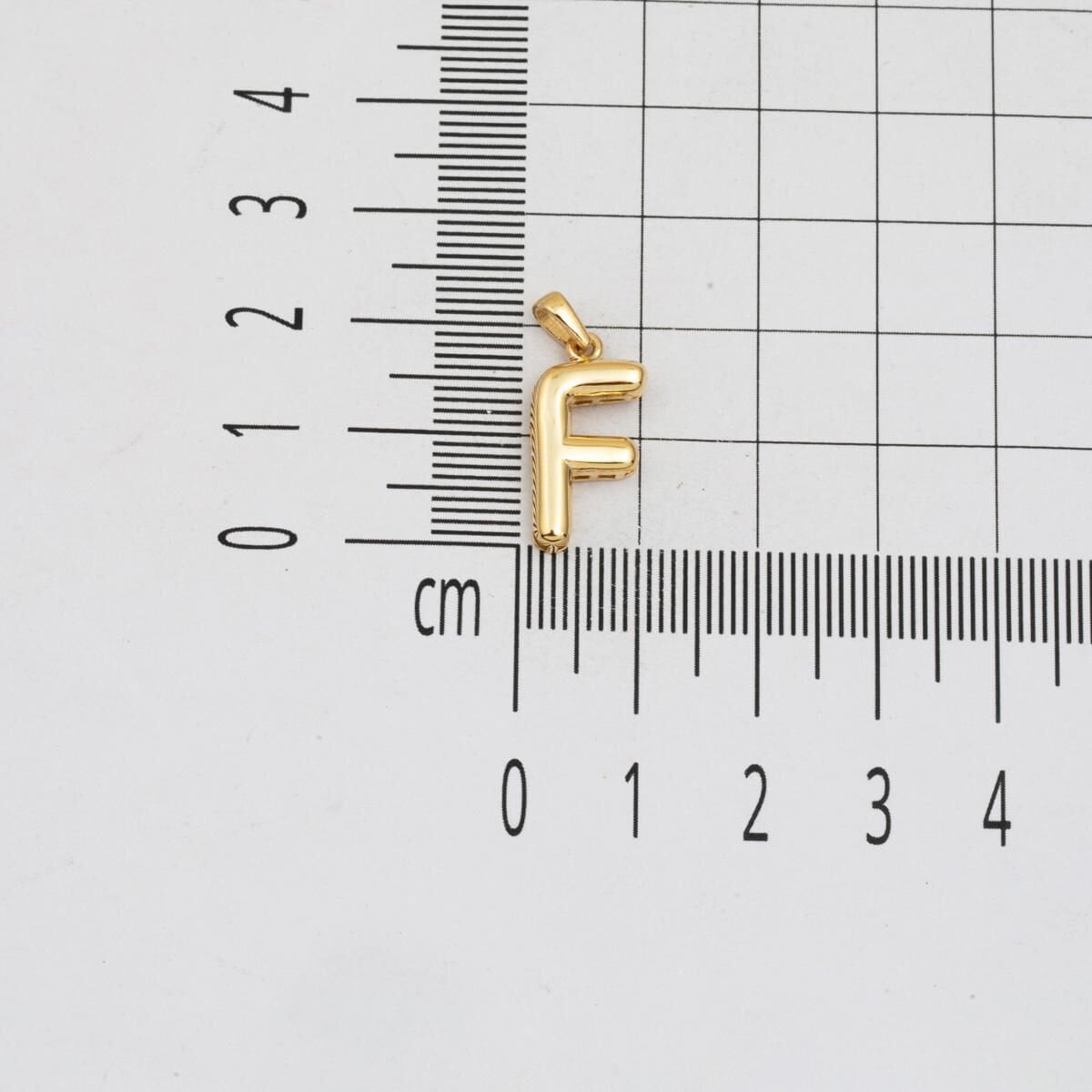14K Yellow Gold Balloon Initial F Pendant