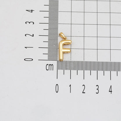 14K Yellow Gold Balloon Initial F Pendant