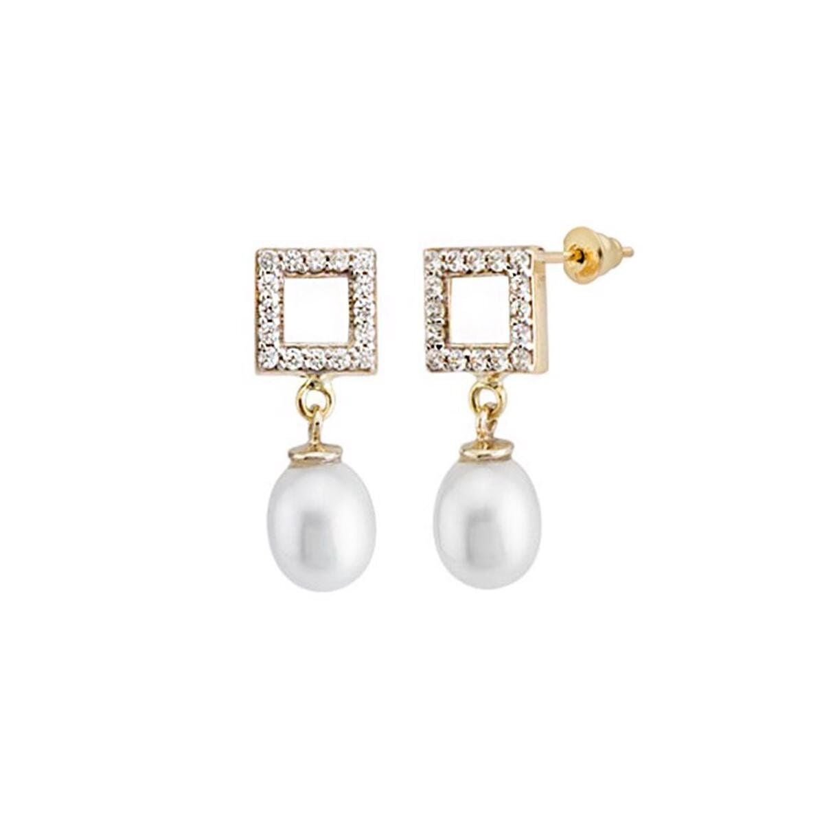14K Yellow Gold Festa Pearl Earrings