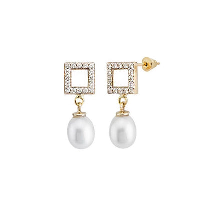 14K Yellow Gold Festa Pearl Earrings