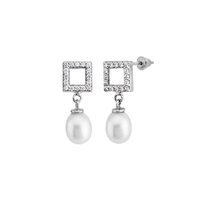 14K White Gold Festa Pearl Earrings