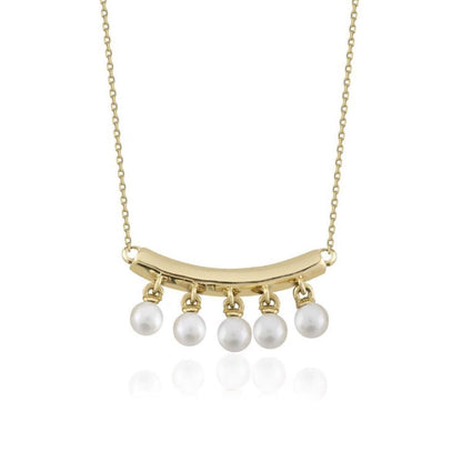 14K Yellow Gold Feste Pearl Jewelry Set