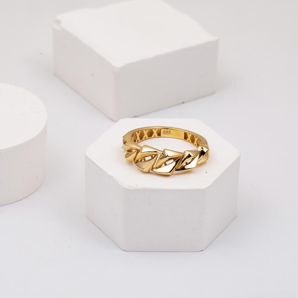 14K Yellow Gold Italian Curb Ring