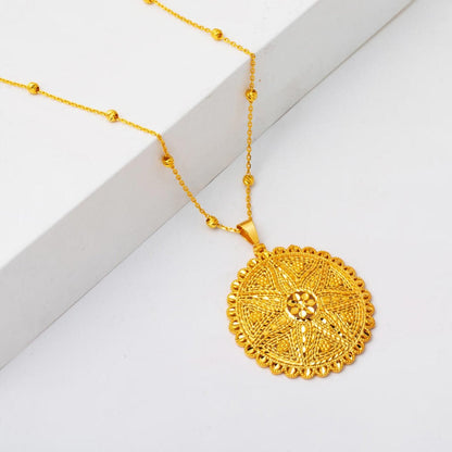 14K Yellow Gold Sun Sparkle Necklace