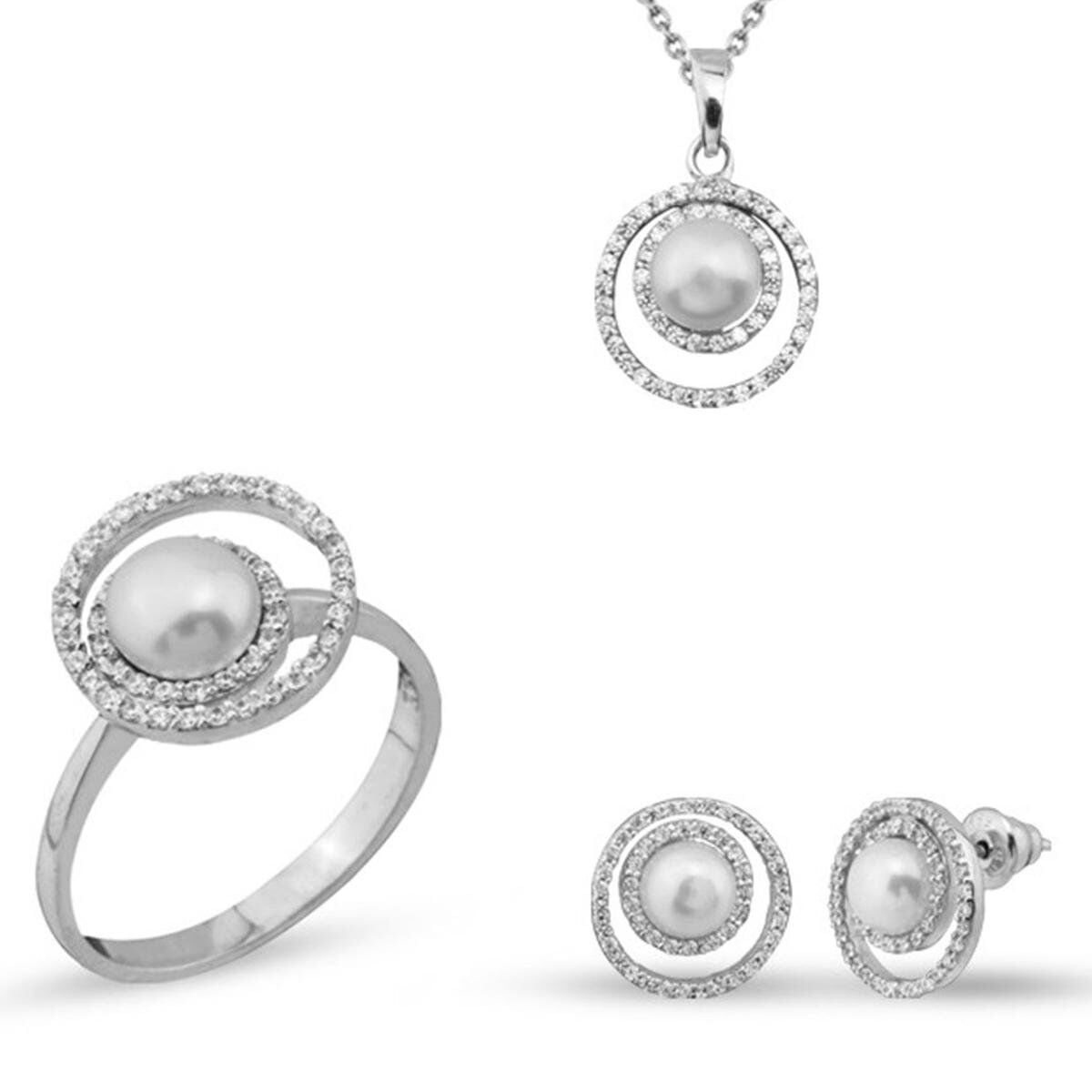 14K White Gold Fidenza Pearl 3-Piece Set