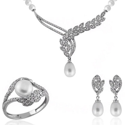 14K White Gold Fiera Bridal Pearl Set
