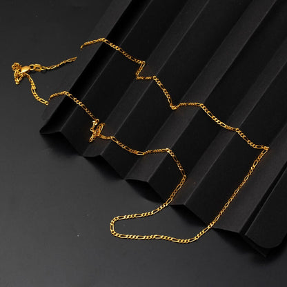 22K Yellow Gold Figaro Chain Necklace 60 cm