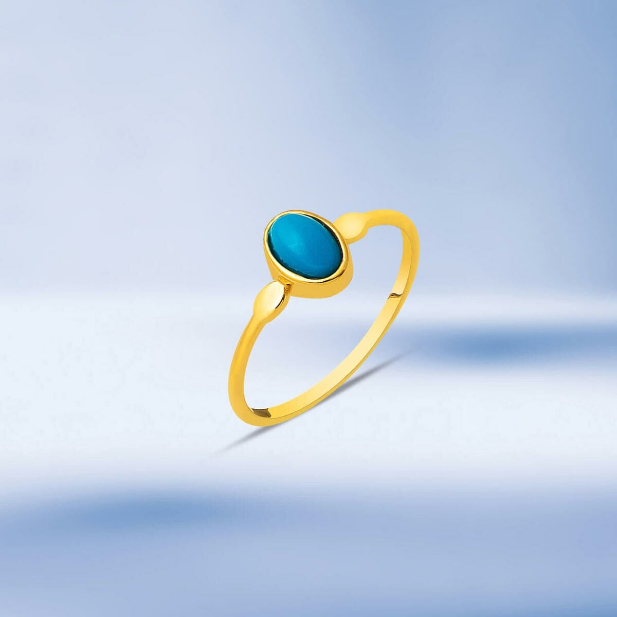 22K Yellow Gold Women's Turquoise Ring