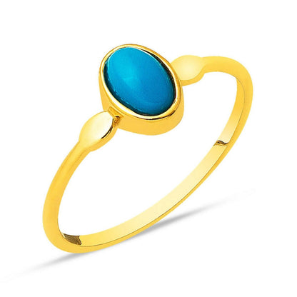 22K Yellow Gold Women's Turquoise Ring