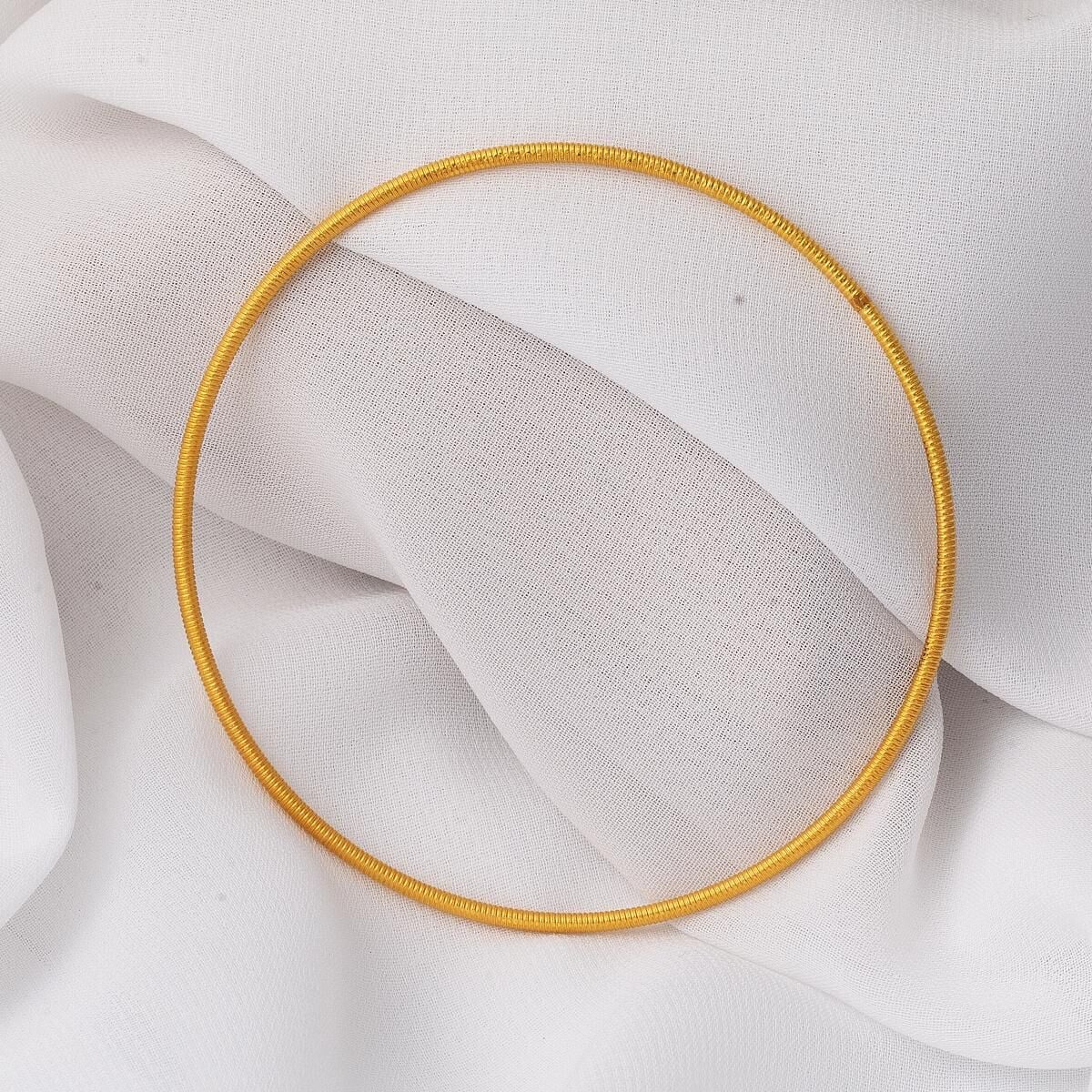 22K Yellow Gold Ribbed Ajda Bangle (10 g)