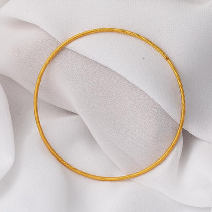 22K Yellow Gold Ribbed Ajda Bangle (10 g)