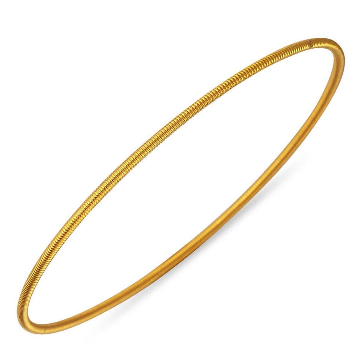 22K Yellow Gold Ribbed Ajda Bangle (7 g)