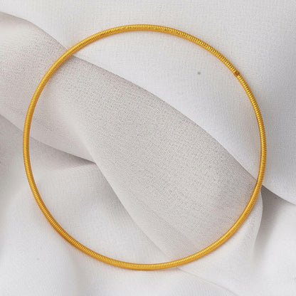 22K Yellow Gold Ribbed Ajda Bangle (7 g)