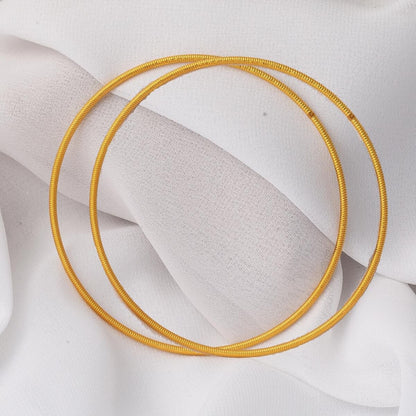 22K Yellow Gold Ajda Ribbed Bangle (14 g)