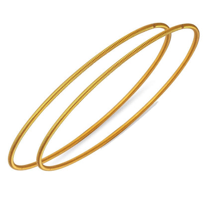 22K Yellow Gold Ajda Ribbed Bangle (16 g)