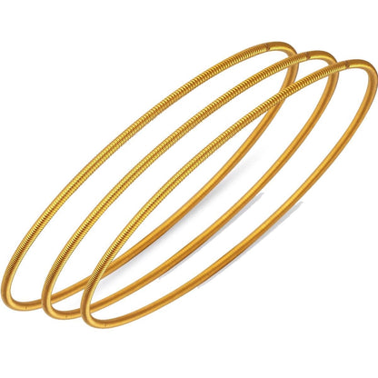 22K Yellow Gold Ajda Ribbed Bangle (21 g)