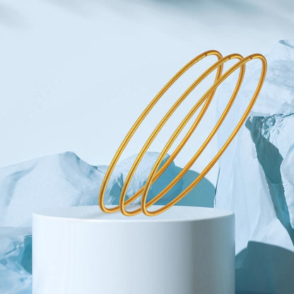 22K Yellow Gold Ajda Ribbed Bangle (21 g)