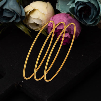 22K Yellow Gold Ajda Ribbed Bangle (21 g)