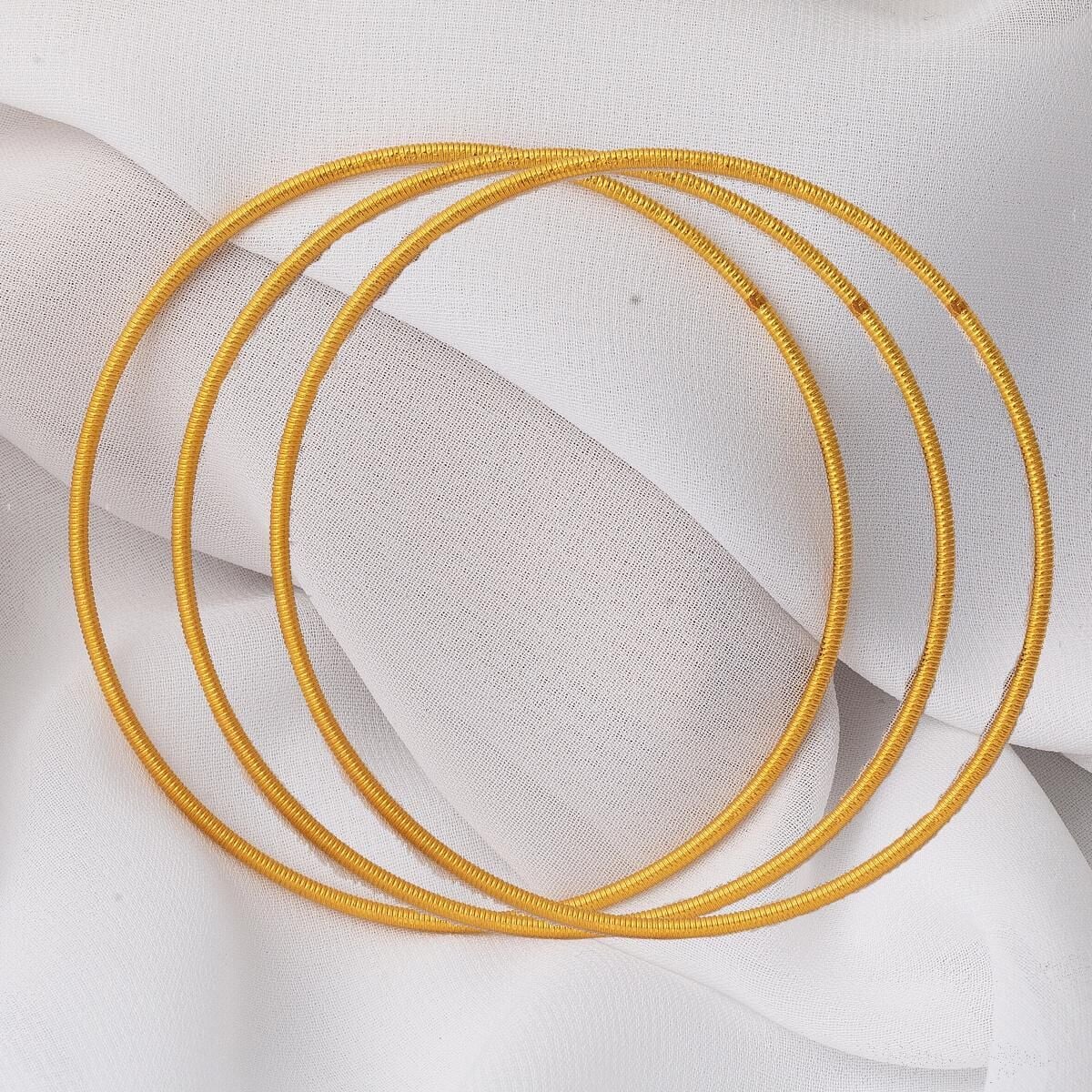 22K Yellow Gold Ribbed Ajda Bangle (24 g)