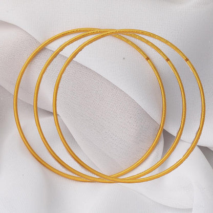 22K Yellow Gold Ribbed Ajda Bangle (24 g)