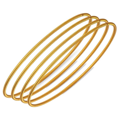 22K Yellow Gold Ribbed Ajda Bangle (32 g)