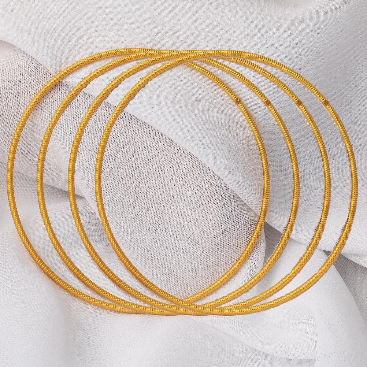 22K Yellow Gold Ribbed Ajda Bangle (32 g)