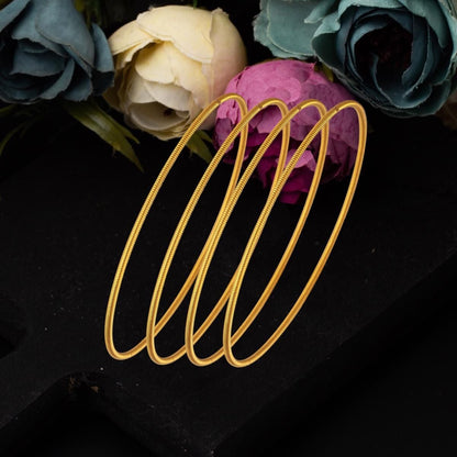22K Yellow Gold Ribbed Ajda Bangle (36 g)
