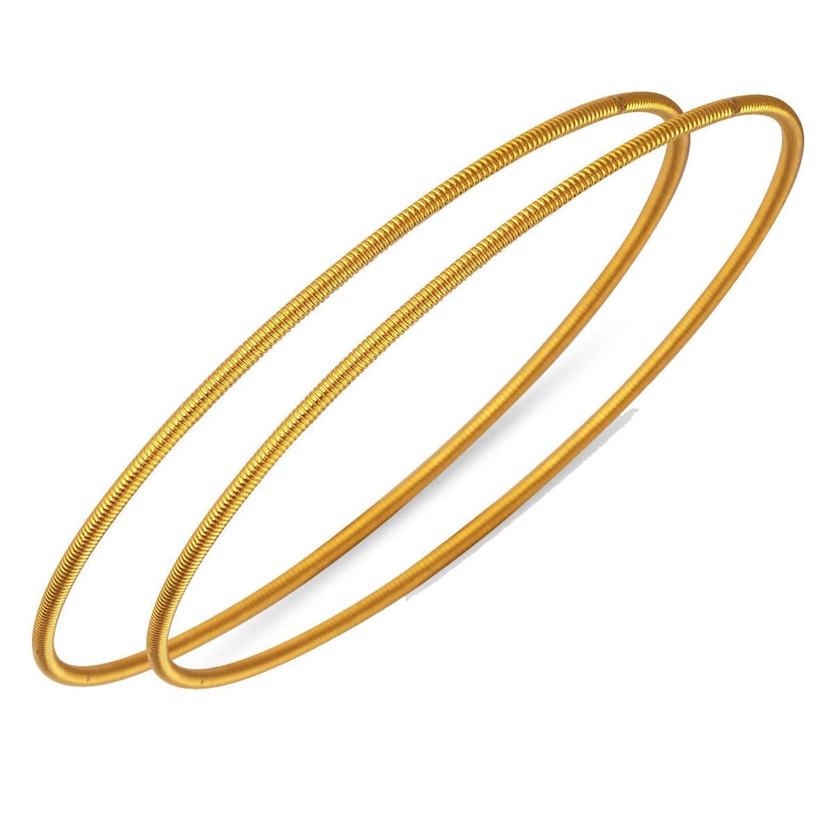 22K Yellow Gold Ajda Ribbed Wire Bangle