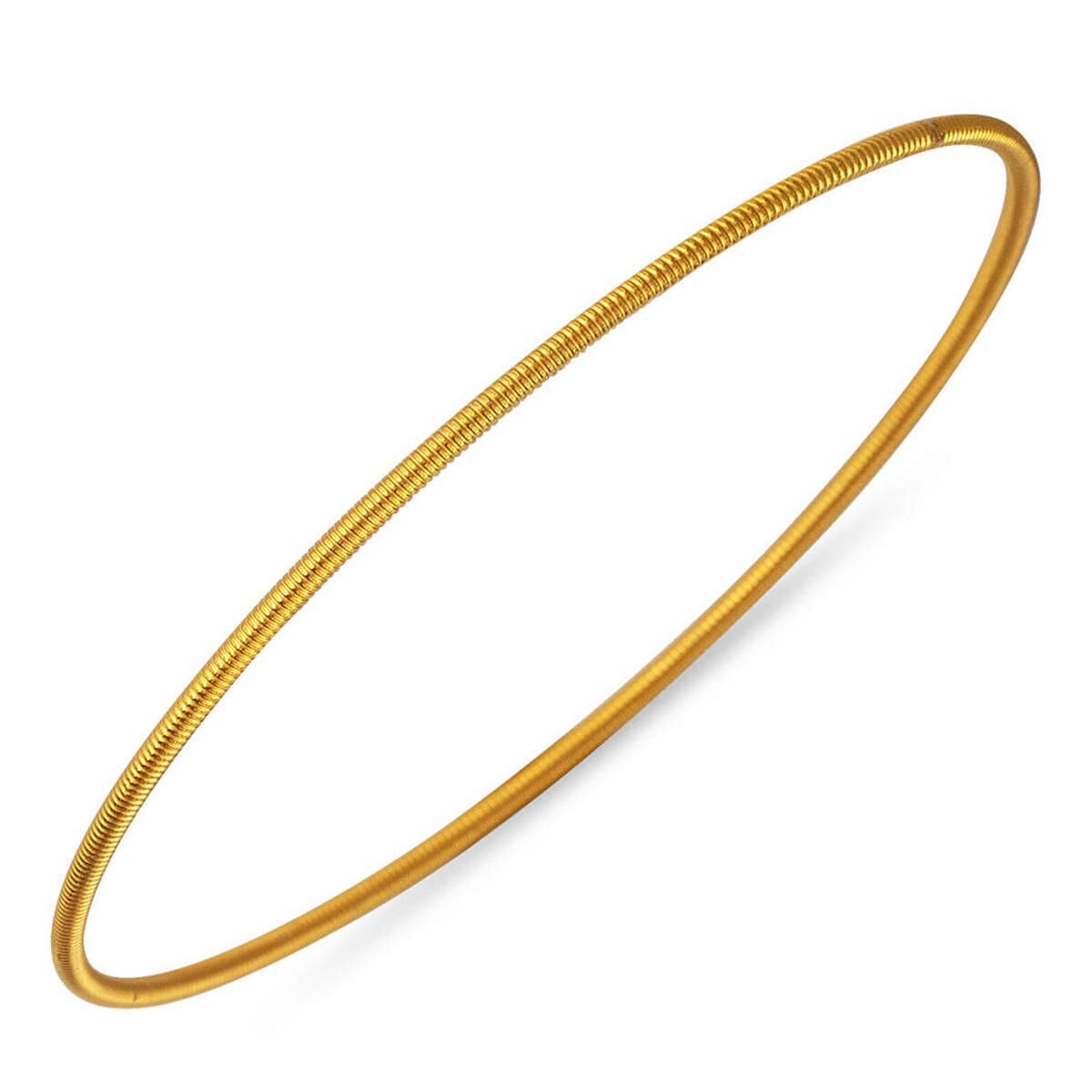 22K Yellow Gold Ribbed Ajda Bangle (12 g)