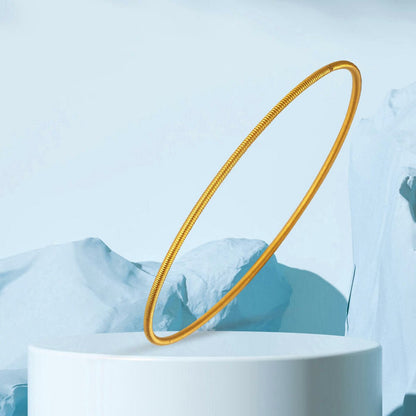 22K Yellow Gold Investment Ajda Ribbed Bangle