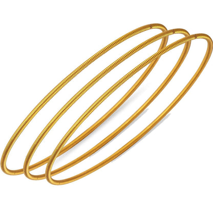 22K Yellow Gold Investment Ajda Ribbed Bangle