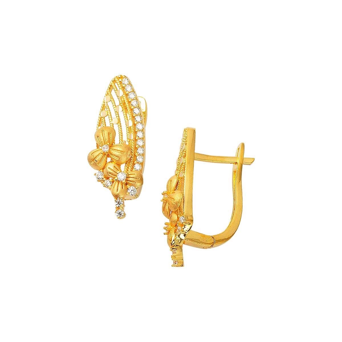 22K Yellow Gold Floral Jewelry Set