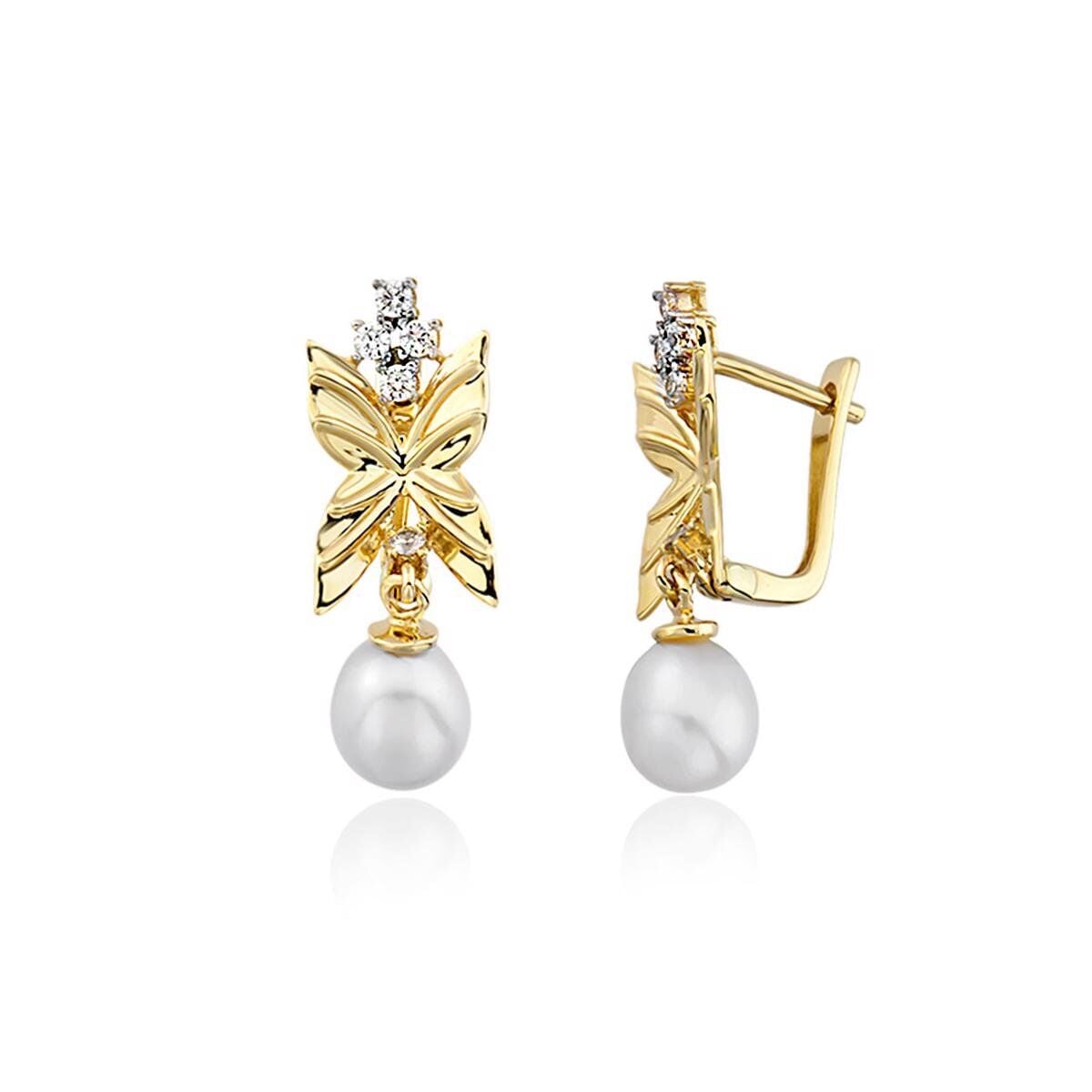 14K Yellow Gold Florina Pearl Bridal Jewelry Set
