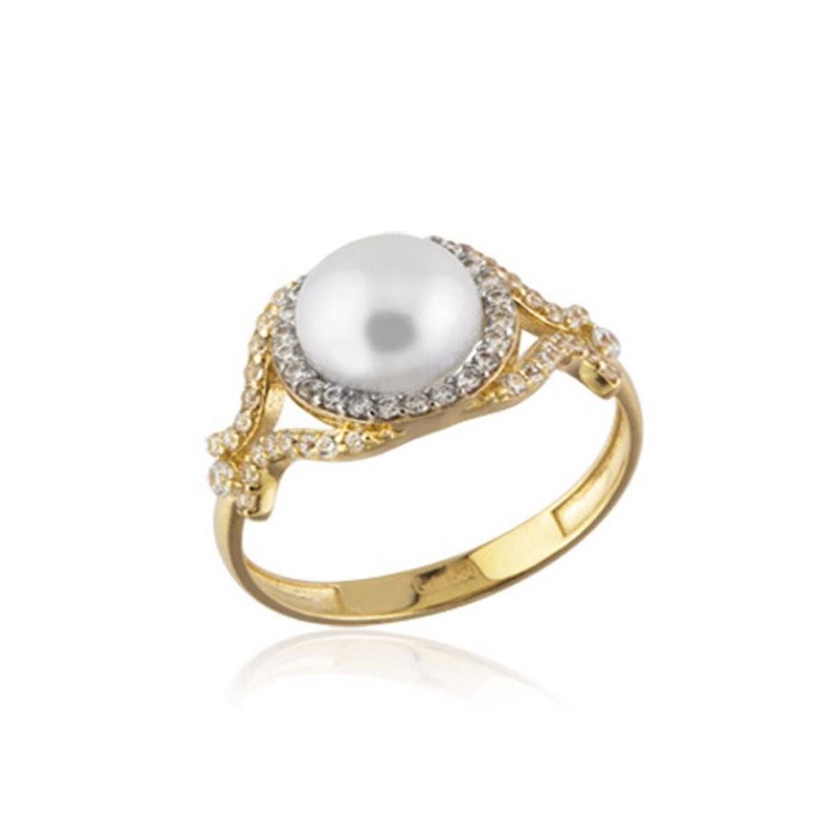 14K Yellow Gold Fonte Pearl Bridal Jewelry Set