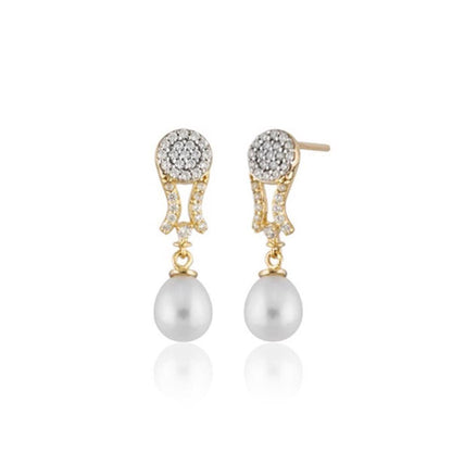 14K Yellow Gold Fonte Pearl Earrings
