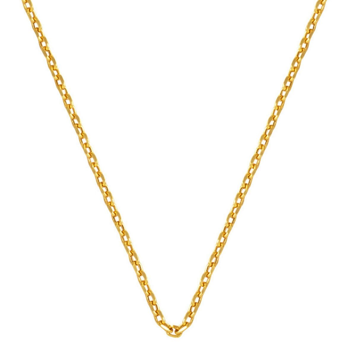14K Yellow Gold Wide Cable Chain Necklace 2 mm 45 cm