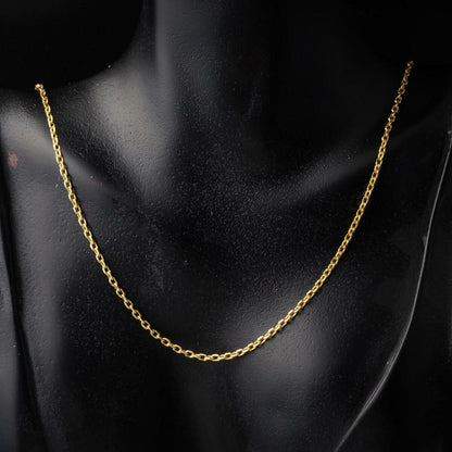 14K Yellow Gold Cable Wide Chain Necklace 60 cm