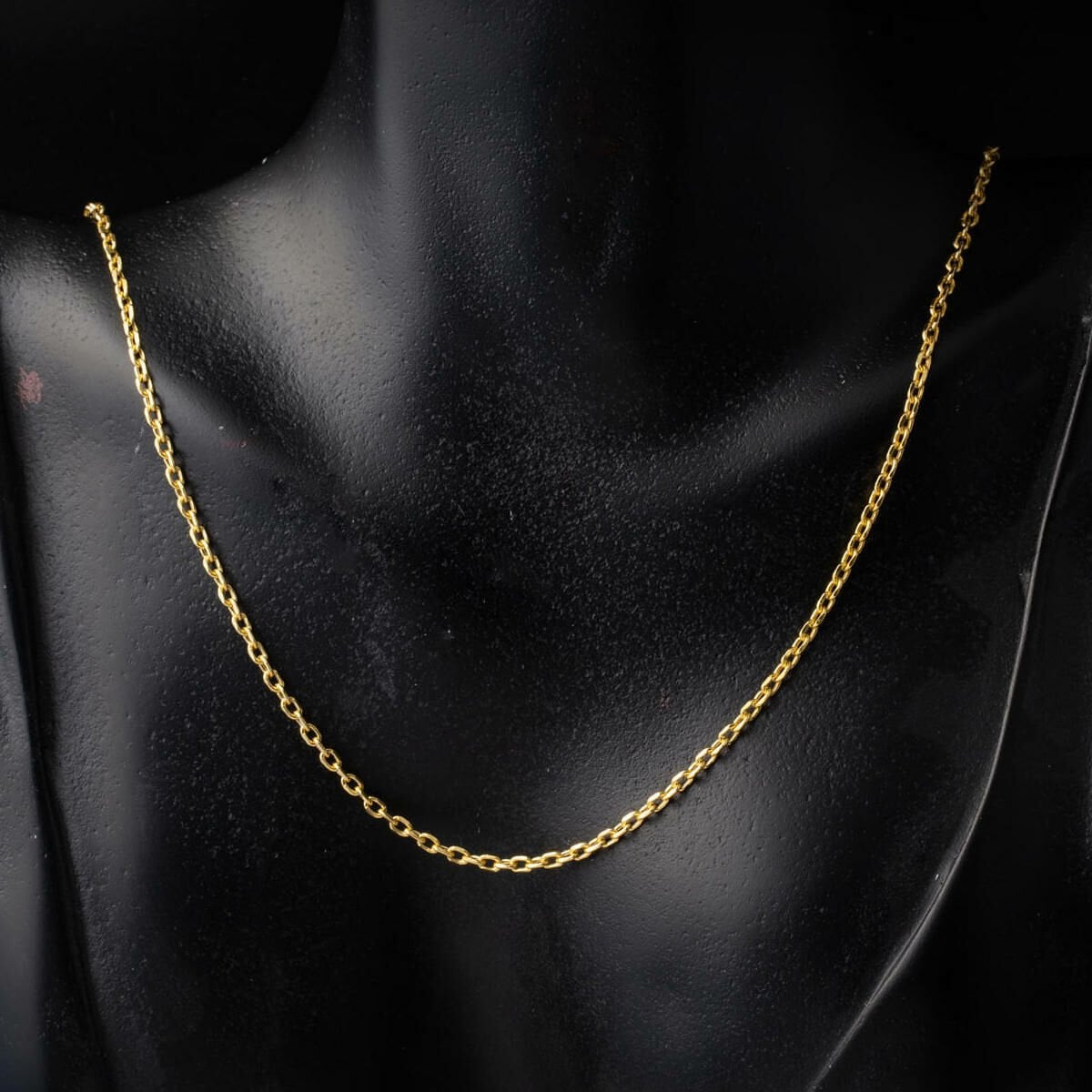 14K Yellow Gold 2 mm Wide Cable Chain Necklace 65 cm