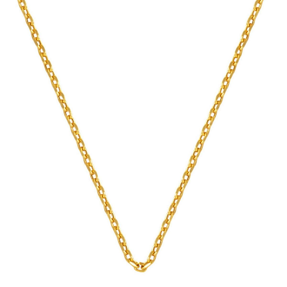 14K Yellow Gold 2 mm Wide Cable Chain Necklace 65 cm