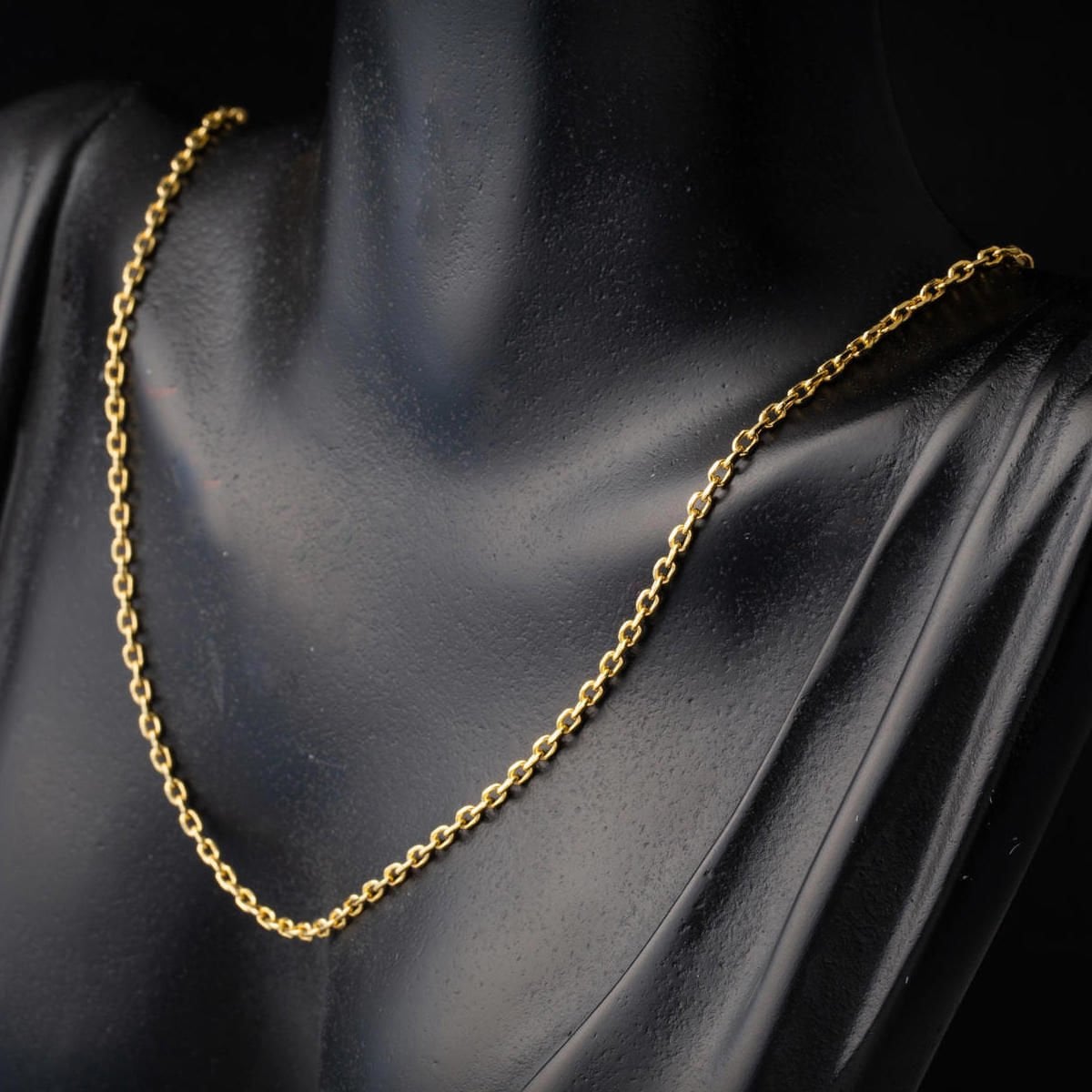 14K Yellow Gold 2 mm Wide Cable Chain Necklace 65 cm