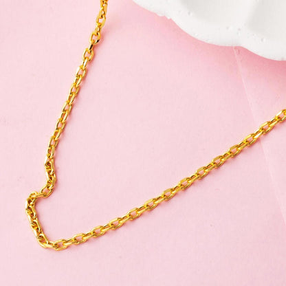 14K Yellow Gold Cable Hoop Chain 45 cm