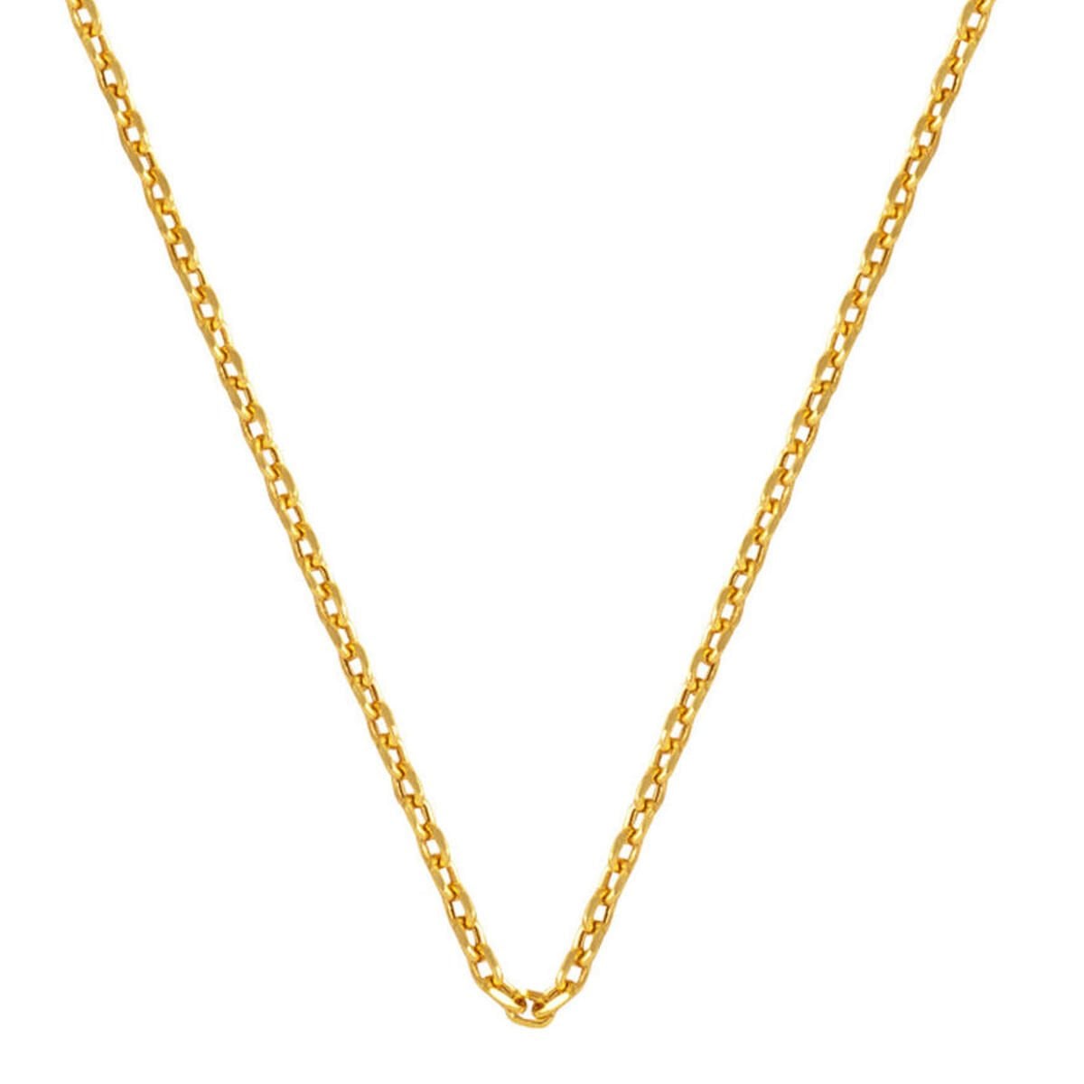 14K Yellow Gold Cable Hoop Chain 45 cm