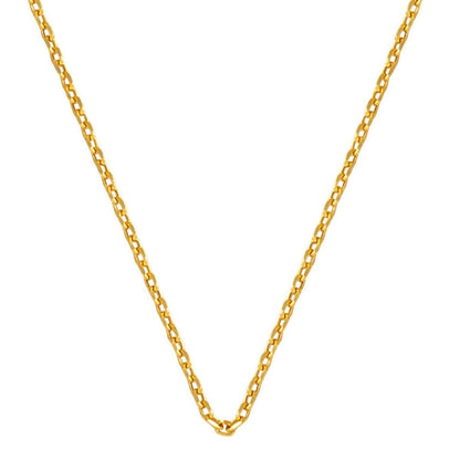 14K Yellow Gold Cable Hoop Chain 45 cm