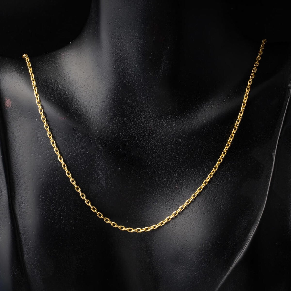 14K Yellow Gold Cable Hoop Chain 45 cm