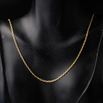 14K Yellow Gold Cable Hoop Chain 45 cm